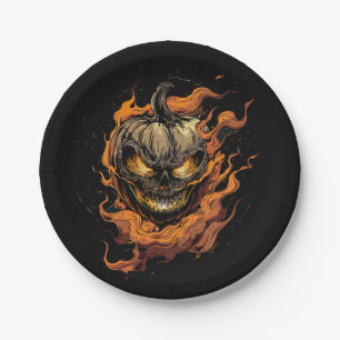 Pumpkin Head Paper Plate