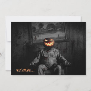 Pumpkin-Head Supernatural Halloween Party Invitation