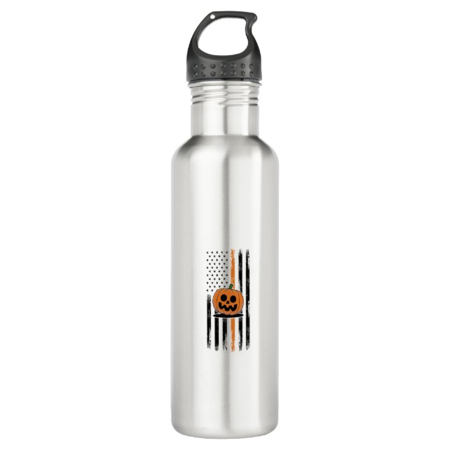 Pumpkin Head US Flag 710 Ml Water Bottle (Front)