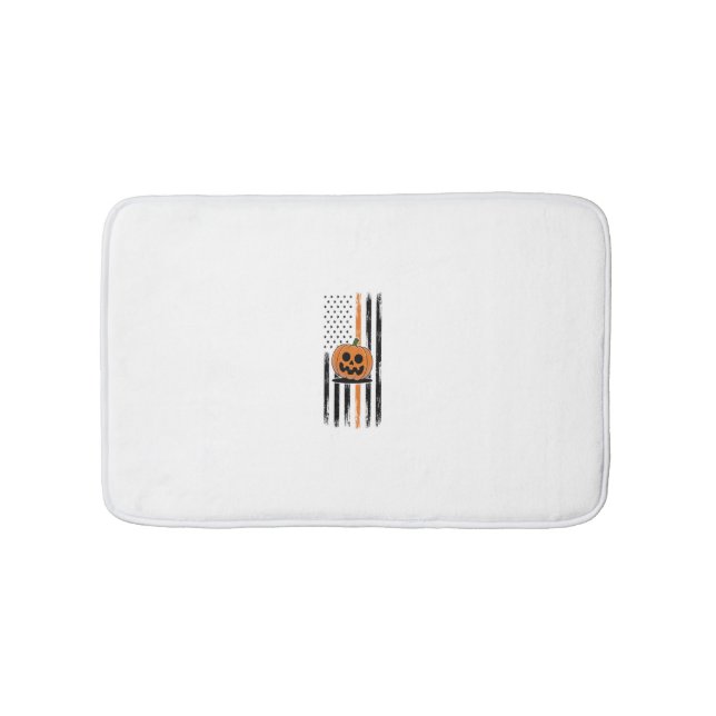 Pumpkin Head US Flag Bath Mat (Front)