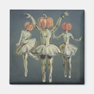 Pumpkin Headed Ballerinas  Magnet
