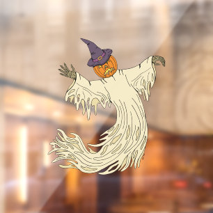 Pumpkin-Headed Ghost Halloween Art