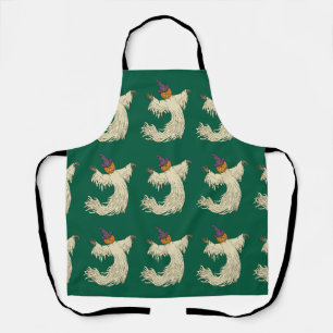 Pumpkin-Headed Ghost Halloween Art Apron
