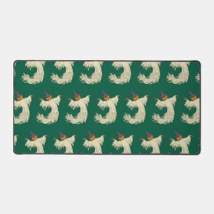 Pumpkin-Headed Ghost Halloween Art Desk Mat