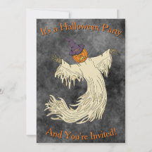 Pumpkin-Headed Ghost Halloween Art
