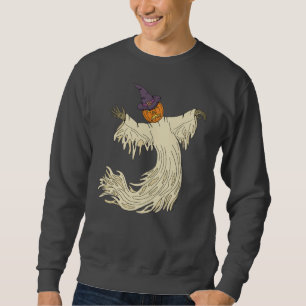 Pumpkin-Headed Ghost Halloween Art Sweatshirt