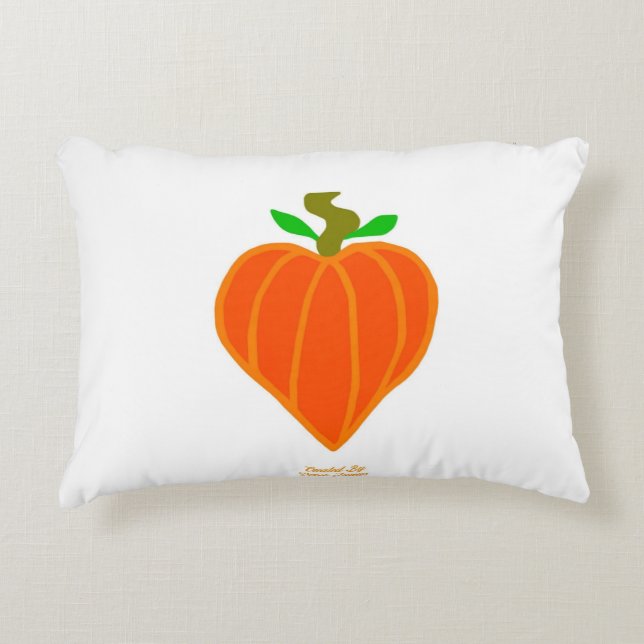 Pumpkin Heart Accent Pillow (Front)