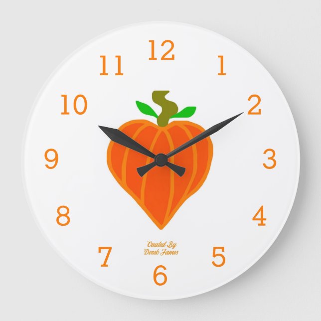 Pumpkin Heart Acrylic Wall Clock (Front)