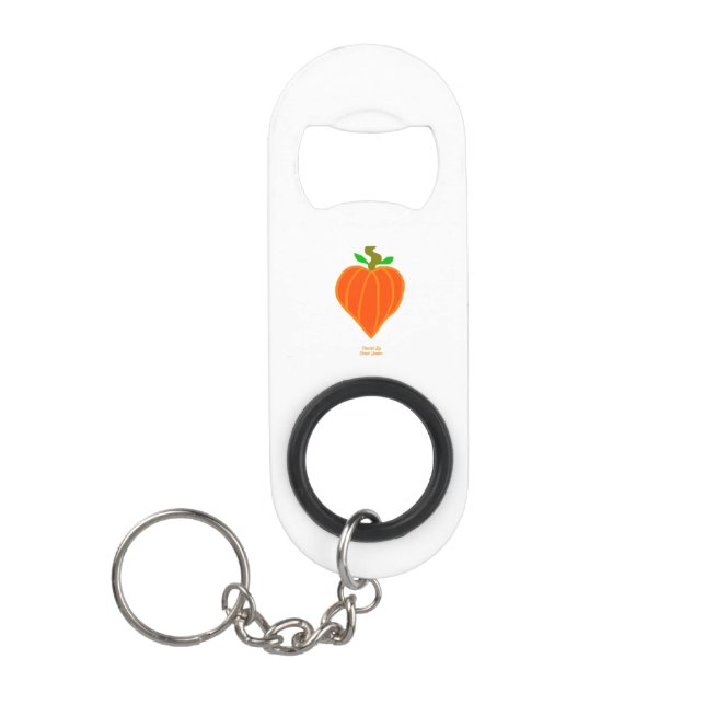 Pumpkin Heart Keychain Bottle Opener (Front)
