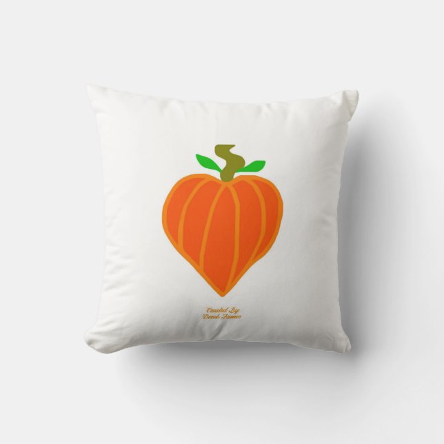 Pumpkin Heart Square Throw Pillow (Front)