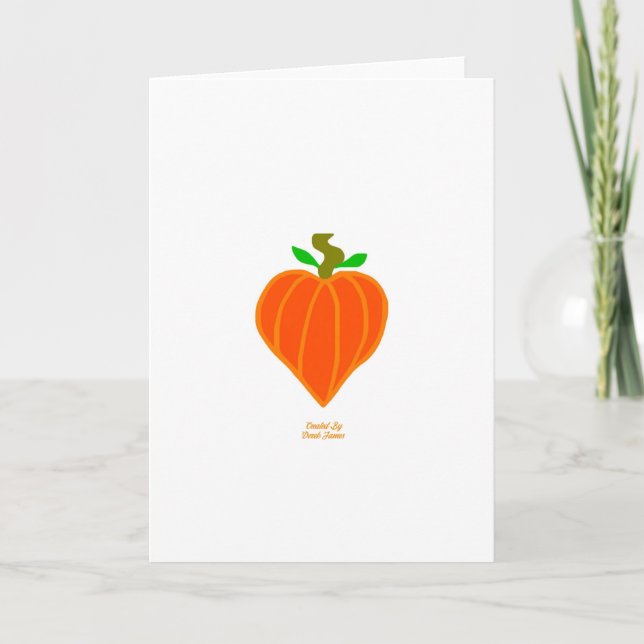 Pumpkin Heart Vertical Greeting Card (Front)