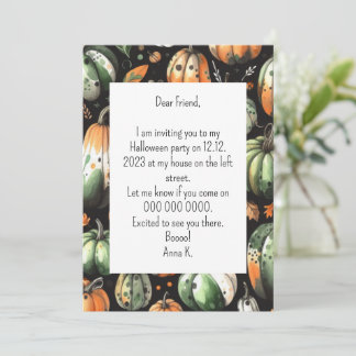 Pumpkin Helloween invitation