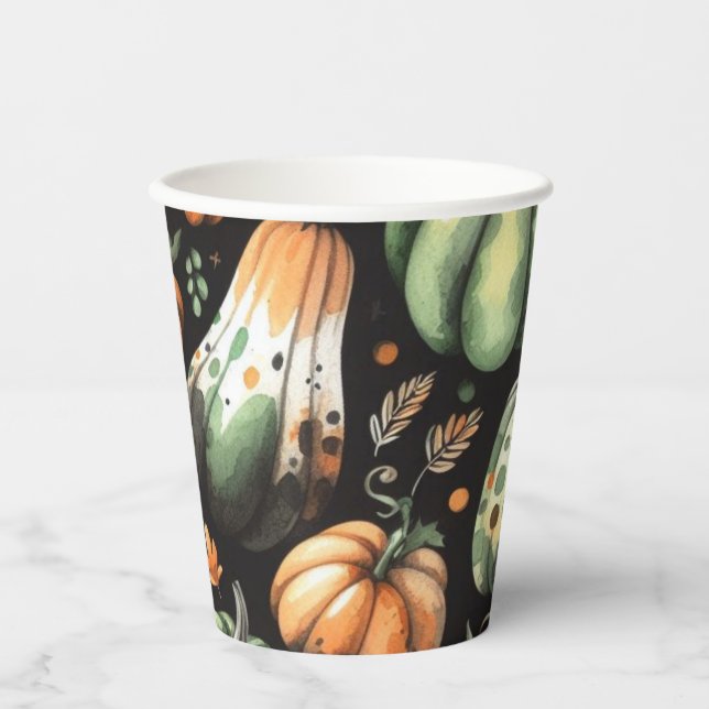 Pumpkin Helloween Wrapping Paper Sheets Paper Cups (Front)