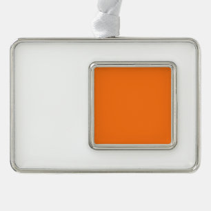 Pumpkin hex code FF7518 Silver Plated Framed Ornament