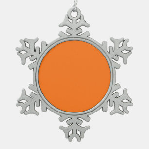 Pumpkin hex code FF7518 Snowflake Pewter Christmas Ornament