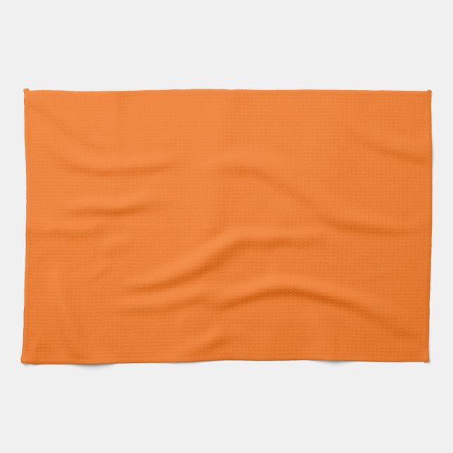 Pumpkin hex code FF7518 Tea Towel (Horizontal)