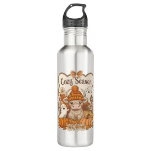 Pumpkin-highland Cow Ghost Halloween 710 Ml Water Bottle