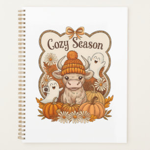 Pumpkin-highland Cow Ghost Halloween Planner