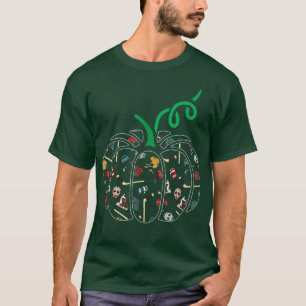 Pumpkin Hockey Pattern Lazy Halloween Costume Cool T-Shirt