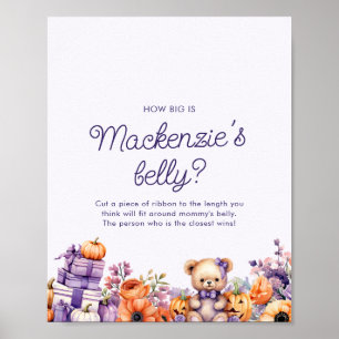 Pumpkin How Big is Mommy's Belly Baby Shower Sign