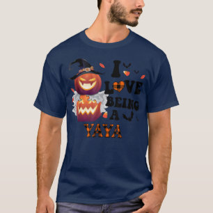 Pumpkin I Love Being A Yaya Halloween Funny T-Shirt