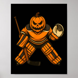 Pumpkin Ice Hockey Goalie Halloween Costume Men Gi Poster