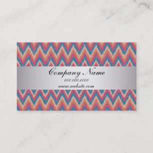 Pumpkin Ikat ZigZag Pocket 2019 Calendar Business Card