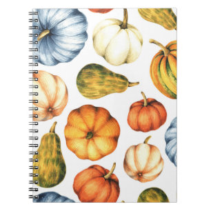 Pumpkin Illustration: Seamless Watercolor Pattern Notebook