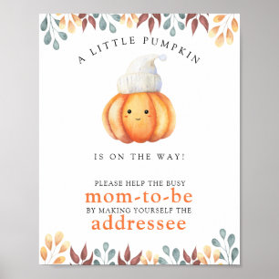 Pumpkin in hat - Help the Busy Mum-to-Be Poster
