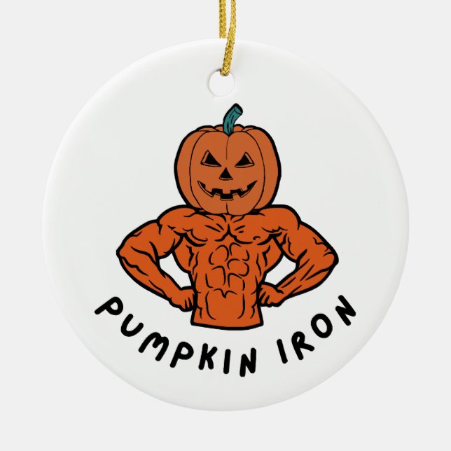 Pumpkin Iron  Ceramic Ornament (Front)