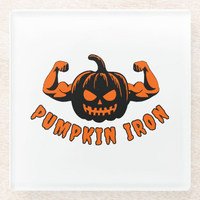 Pumpkin Iron  Glass Coaster (Front)