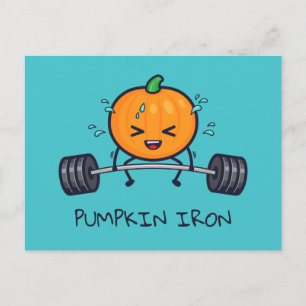 Pumpkin Iron Pun Postcard
