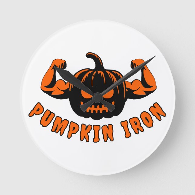 Pumpkin Iron  Round Clock (Front)
