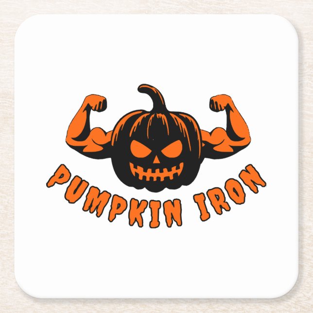 Pumpkin Iron  Square Paper Coaster (Front)