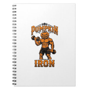Pumpkin Iron Vintage Bodybuilder Halloween Design_ Notebook