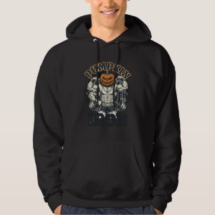 Pumpkin Iron Vintage Bodybuilding Halloween Design Hoodie