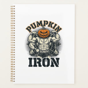 Pumpkin Iron Vintage Bodybuilding Halloween Design Planner