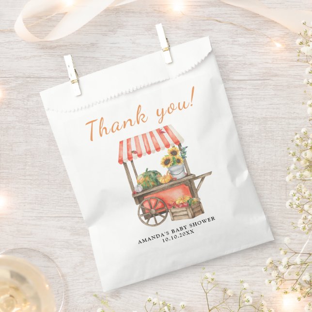 Pumpkin is on the way Baby Shower Thank you Favour Bag (Clipped)