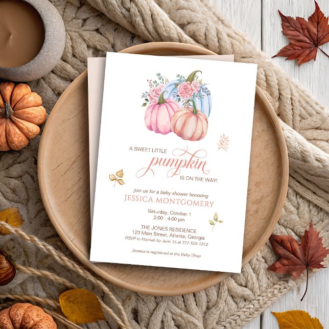 Pumpkin is On the Way Gender Neutral Baby Shower Invitation (Creator Uploaded)