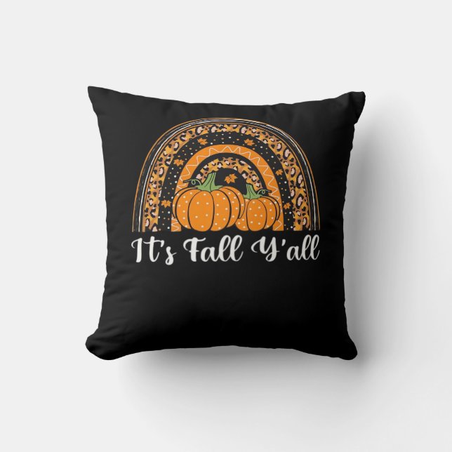 Pumpkin It’s Fall Y’all Happy Fall Thanksgiving Cushion (Front)