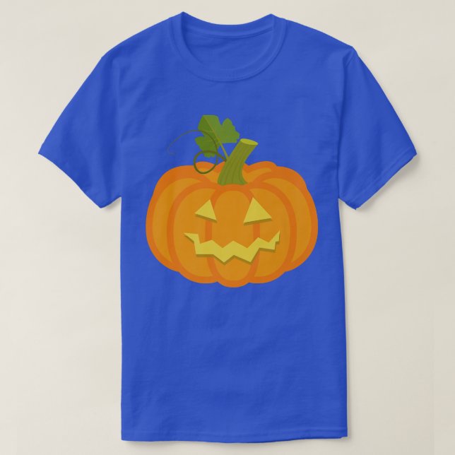 Pumpkin Jack O' Lantern Face, Evil Smile, Hallowee T-Shirt (Design Front)