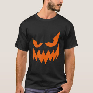 Pumpkin Jack O' Lantern Face, Evil Smile, Hallowee T-Shirt
