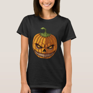 Pumpkin Jack O' Lantern Face Evil Smile Halloween T-Shirt