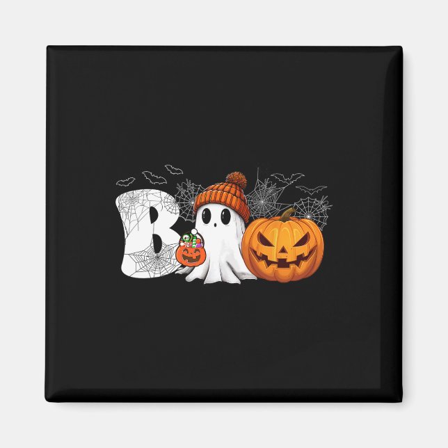 Pumpkin Jack O Lantern Ghost Boo Halloween Costume Magnet (Front)