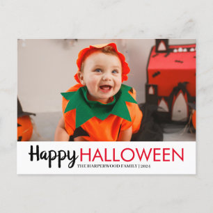 pumpkin jack-o-lantern Halloween Family One Photo Holiday Postcard