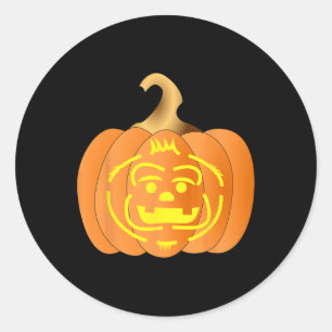 Pumpkin Jack O Lantern Halloween Men Women Classic Round Sticker