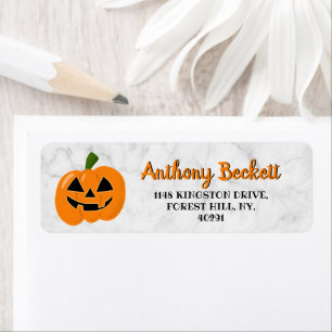 Pumpkin Jack-o'-lantern Halloween Return Address Label