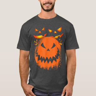 Pumpkin Jack O Lantern Scary Pumpkin Face Hallowee T-Shirt