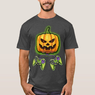 Pumpkin JackOLantern Video Game Controller Hallowe T-Shirt