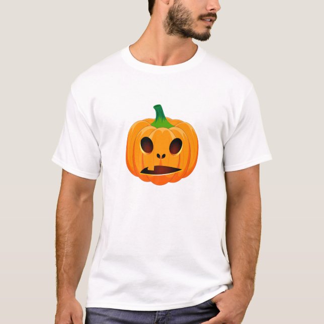 Pumpkin Jackolantern With Tooth Jack-O-Lantern Gra T-Shirt (Front)